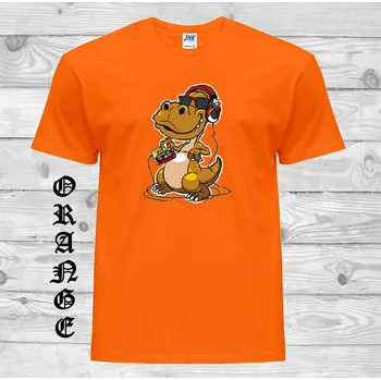 detske-levne-bavlnene-tricko-potisk-jester-sluchatka Barva: Orange - oranžová, velikost: 164