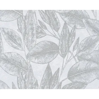 Tapeta Vliesová tapeta listy, šedá, metalická 378362 / Tapety na zeď 37836-2 Attractive (0,53 x 10,05 m) A.S.Création