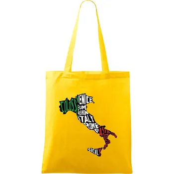 Mapy - názvy měst - Italie - Taška bavlněná - 42 x 38 cm ( Žlutá )