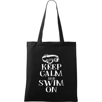 Nákupní taška Keep calm and swim on - Taška bavlněná - 42 x 38 cm ( Černá )