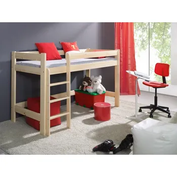 MebloBed Patrová postel Laura 80x180 cm (Š 87 cm, D 190 cm, V 115 cm), Buk, Buk, 1 ks hlavní matrace, žebřík na levé straně