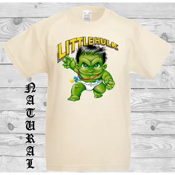 Chlapecké tričko detske-levne-bavlnene-tricko-potisk-Hulk Barva: Natural - přírodní, velikost: 128