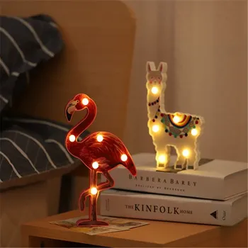 Samolepící dekorace Čína LED lampa, noční světlo - plameňák