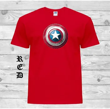 Chlapecké tričko detske-levne-bavlnene-tricko-potisk-stit-kapitan-Amerika Barva: Red - červená, velikost: 98