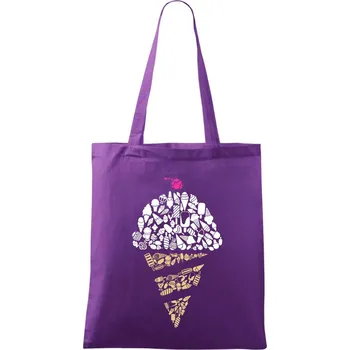 Nákupní taška Ice Cream ikony - Taška bavlněná - 42 x 38 cm ( Fialová )