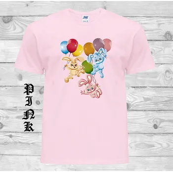 Dívčí tričko detske-levne-bavlnene-tricko-potisk-kralicci-balonky Barva: Pink - růžová, velikost: 152