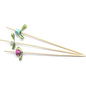 Jednorázové nádobí Napichovátko bambusové Flower 12cm/ 100ks