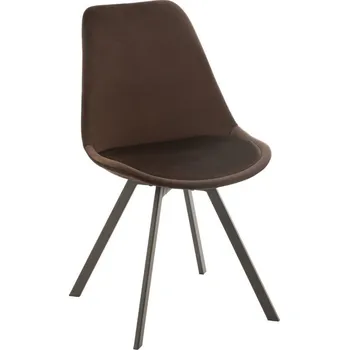 Jídelní židle Tmavě hnědá sametová jídelní židle J-line Helene