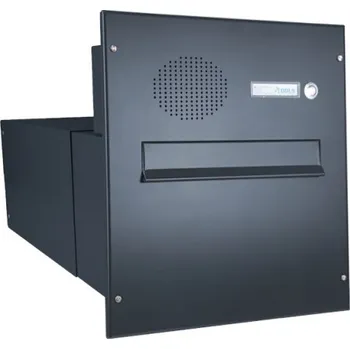 Poštovní schránka 1x poštovní schránka B-242 k zazdění do sloupku + čelní deska s 1x zvonkem a přípravou pro HM - lakovaná - RAL 7016 MAT. - ANTRACIT