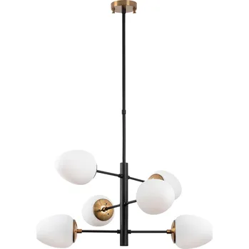 OPVIQ Závěsné osvětlení ARGE černé s mléčným sklem