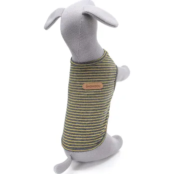 Obleček pro psa Vsepropejska Ebony pruhované tričko pro psa Barva: Šedá, Délka zad (cm): 22, Obvod hrudníku: 34 - 40 cm