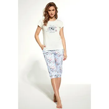 Dámské pyžamo Cornette pyžamo dámské 638/221 Smile - ecru, S (Bavlněné pyžamo dámské)