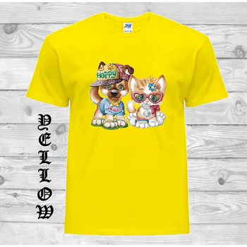 detske-levne-bavlnene-tricko-potisk-pejsek-kocka-street-style Barva: Yellow - žlutá, velikost: 152