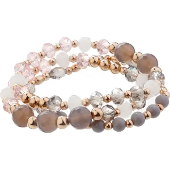 Náramek Pozlacený náramek z mosazi s achátem a skleněnými detaily - AR127-9237