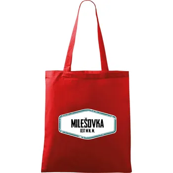 Hora Milešovka - Taška bavlněná - 42 x 38 cm ( Červená )