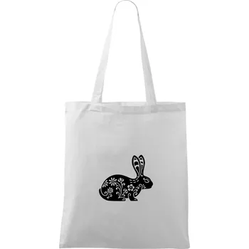 Zajíc květy - Taška bavlněná - 42 x 38 cm ( Bílá )