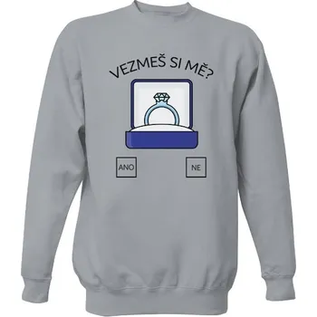 Pánská mikina Mikina bez kapuce Unisex s potiskem Vezmeš si mě ano a ne pánské