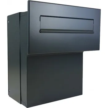 Poštovní schránka 1x poštovní schránka F-046 k zazdění do sloupku + čelní deska bez jmenovky ČD-46 - RAL 7016 MAT. - ANTRACIT