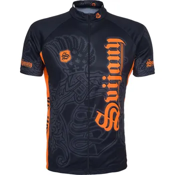 Cyklistická bunda Cyklistický dres pánský Barva: černooranžová, Velikost: L