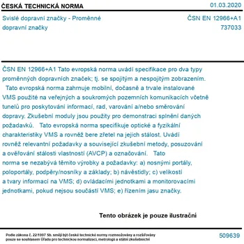 Dopravní značka ČSN EN 12966+A1 - Svislé dopravní značky - Proměnné dopravní značky - Tisk