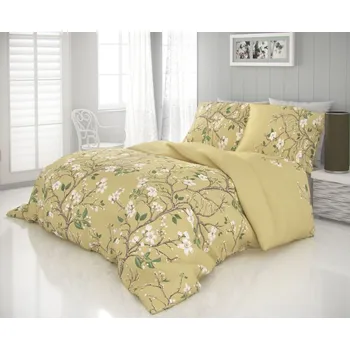 Povlečení Kvalitex Jaro zlaté 140 x 220, 70 x 90 cm zipový uzávěr