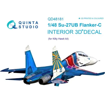Plastikový model Quinta studio 1/48 Su-27UB 3D-Print&col.Interior (KITTYH)