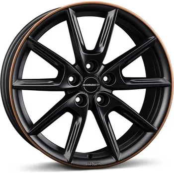 Alu kolo Alu disk Borbet LX18 8x18, 5x112, 66.6, ET40 black matt rim copper