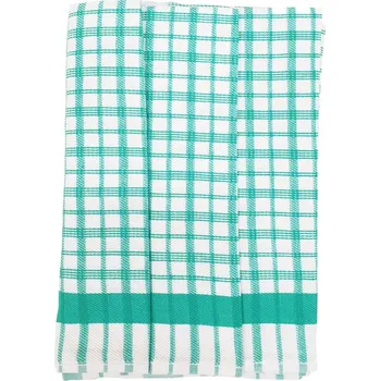 Utěrka Utěrky z egyptské bavlny, zeleno-bílé káro, č.46, 50x70cm, 3ks