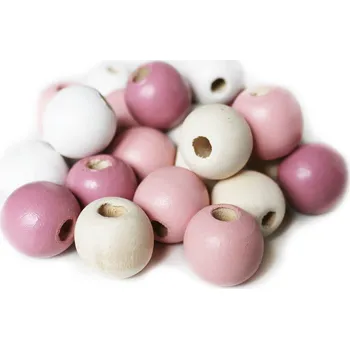 Zahradní dekorace Perličky dřevo 24ks/1.8cm růžová mix (538892)