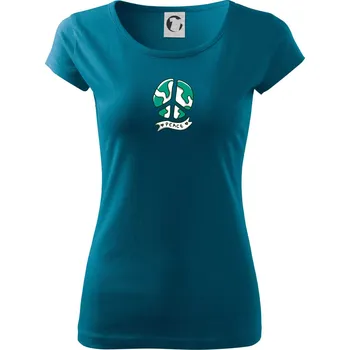 Dámské oblečení Planeta - Peace symbol - Dámské triko Pure - 3XL ( Petrolejová )