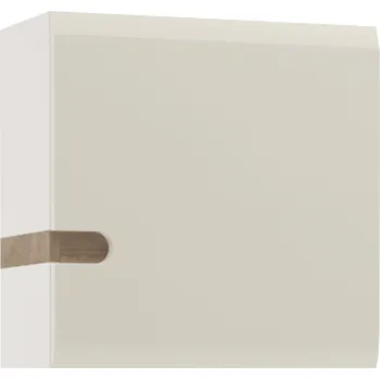 Komoda TEMPO Visící skříňka, bílá extra vysoký lesk HG / dub sonoma tmavý truflový, LYNATET TYP 65