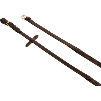 EQUESTRO Otěže gumové Kris Rose Gold Equestro, různé délky, dark brown PONY