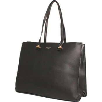 Tříoddílová velká pevná černá kabelka na rameno David Jones CH21033