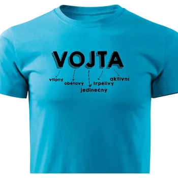 Pánské tričko Pánské tričko Vojta Barva: Tyrkysová, Velikost: XXL