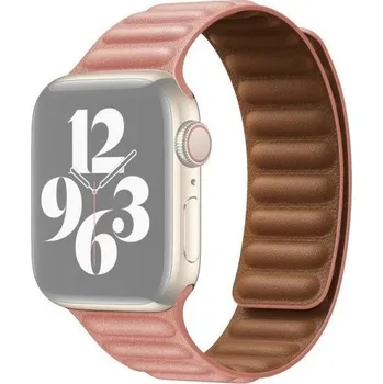 Řemínek na hodinky Řemínek kožený tah pro Apple Watch 42mm / 41mm / 40mm / 38mm - růžový
