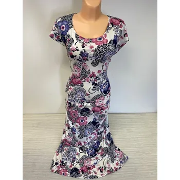 Dámské šaty Růžové šaty pro maminky GENKA , Barva Růžová, Velikost XXXL 54, Materiál 96% Viskoza 4% Lycra