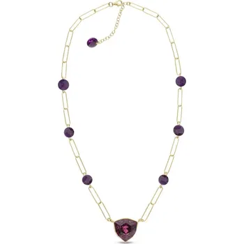 Náhrdelník Stříbrný pozlacený náhrdelník fialový Trilliant NG4706AM6AMD Amethyst