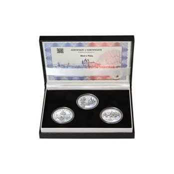 MOST V PÍSKU – návrhy mince 5000 Kč sada 3x stříbro 1 Oz Proof