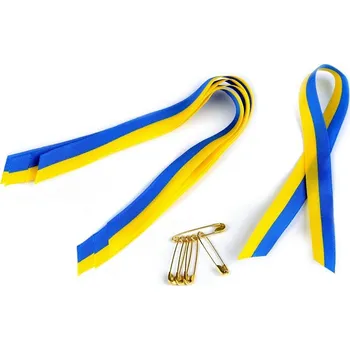 Galanterka Stuha bikolóra Ukrajina se spínacím špendlíkem 10 ks Stuha Galanterka Stuha bikolóra Ukrajina se spínacím špendlíkem 10 ks