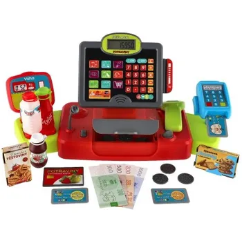 Hra na obchod Teddies Pokladna velká digitální se zvukem se světlem 48 x 25 x 18 cm
