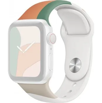 Řemínek na hodinky Silikonový řemínek s abstraktním vzorem pro Apple Watch 42mm / 41mm / 40mm / 38mm - oranžovozelený