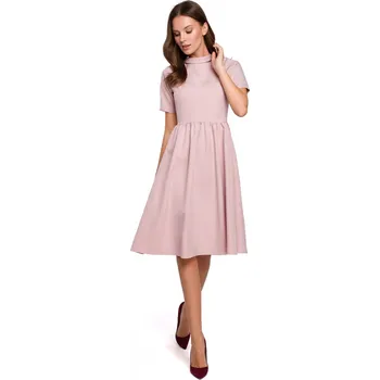 Dámské šaty Elegantní šaty Makover K028 růžové EU velikost: M