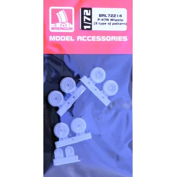 Plastikový model Brengun 1/72 P-47N Wheels (3 type of pattern)