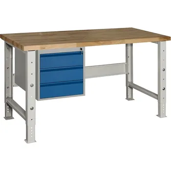 Průmyslová sponka Stavitelný dílenský stůl profi 120 se 3 zásuvkami + doprava zdarma