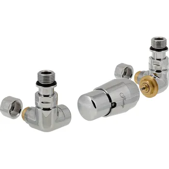 Ventil Vario Term Základní připojovací sada termostatického ventilu Vision, klasické připojení Barva: Lesklý chrom, Provedení: Levé, Svěrné spojky: 2x CU 15x1 mm