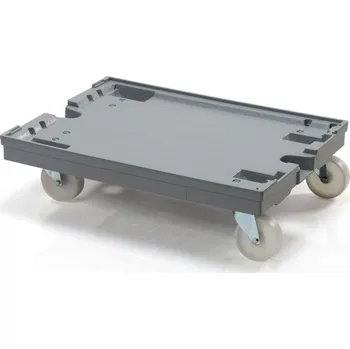 Paletový vozík Plastový vozík na přepravky 800x600, 2+2 polyamidová kola + doprava zdarma