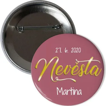 Odznáček s potiskem Nevěsta gold odznak