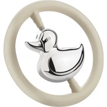 Hračka pro kojence Postříbřené chrastítko Kachnička - Zilverstad (Kachnička postříbřené dětské chrastítko - Zilverstad)