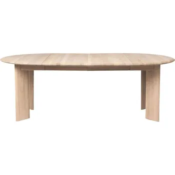 Jídelní stůl Ferm Living Jídelní stůl Bevel Extendable Ø117 - 217 cm, white oiled oak