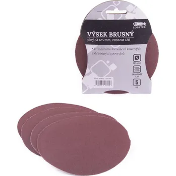 Brusný papír 5x 125mm P120 papír brusný výsek plný